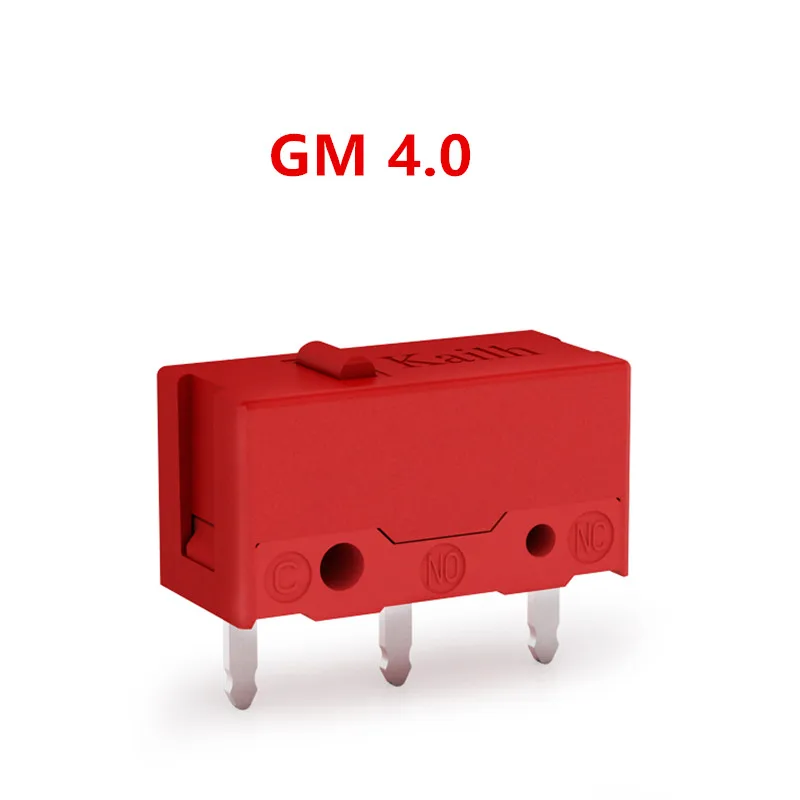Kailh-microinterruptor de ordenador GM 4,0, 1 piezas-10 piezas, punto rojo, 3 pines, 60 millones de clics, Botón izquierdo y derecho