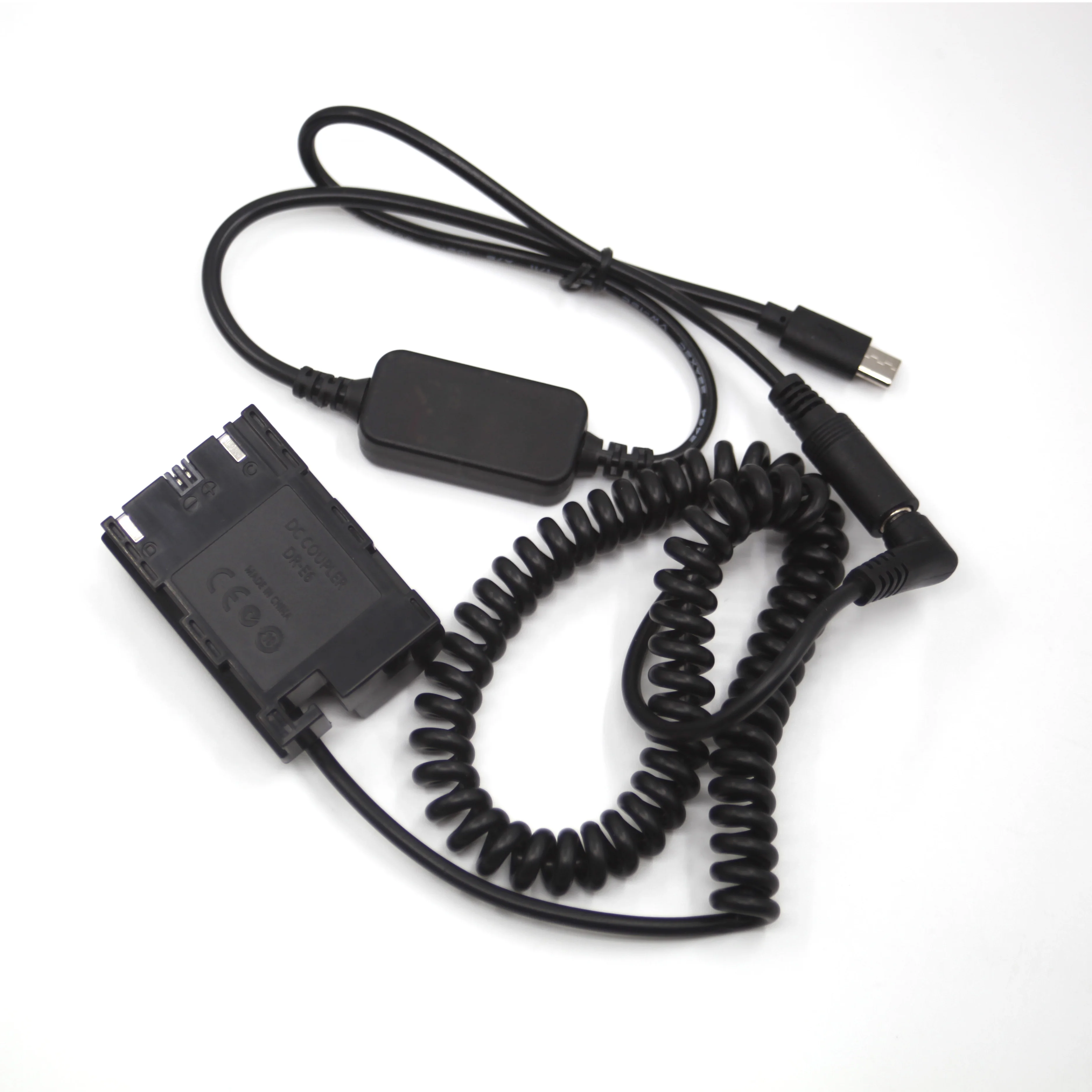 Cable de alimentación USB C DC LP E6, batería simulada, acoplador CC de DR-E6 completamente decodificado para cámara Canon EOS 5DII 5DS 60Da 6D 7D R6 80D 90D - imagen 2
