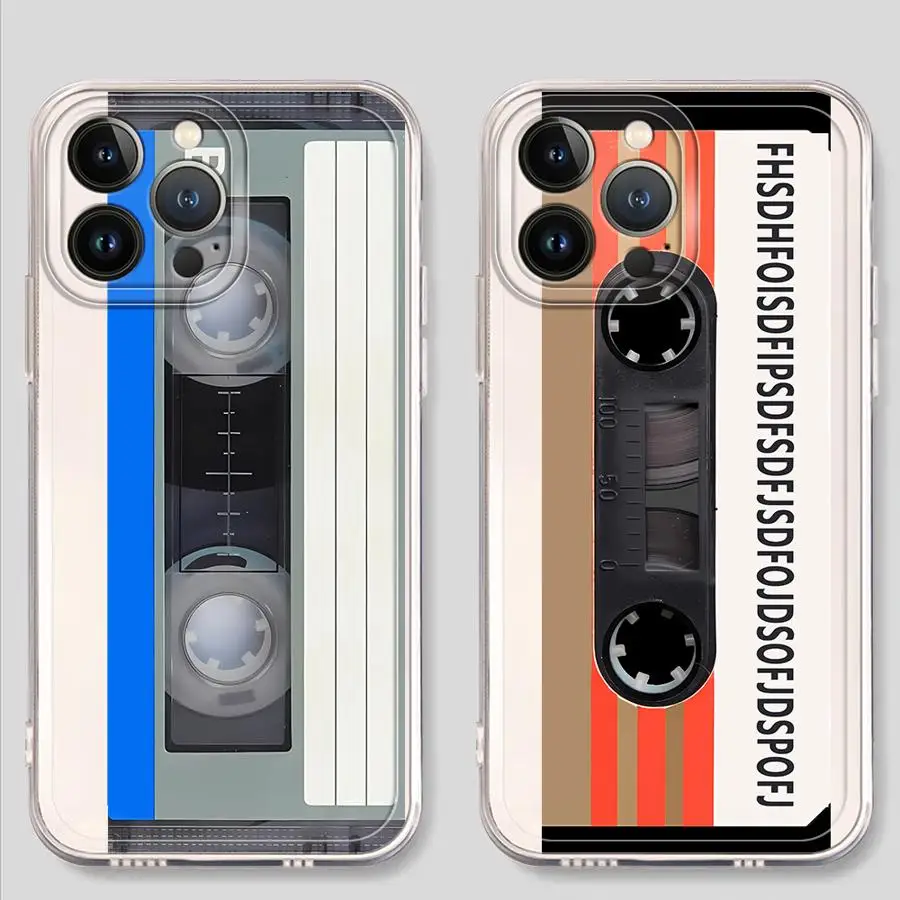 Funda Protectora para Teléfono con Diseño de Casete Retro para iPhone 17 Pro Max 14 Plus 15 12 Mini 7 8 XS Max 11 13 Pro 16 XR Air - imagen 2
