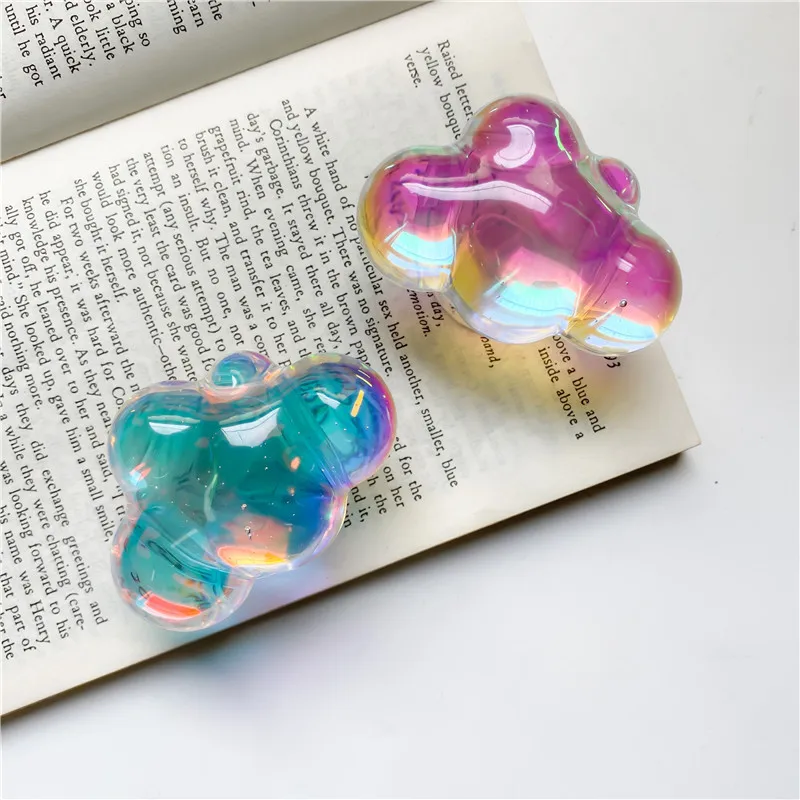 INS 3D Corea nubes soporte de teléfono para IPhone Samsung Xiaomi banda de mano plegable soporte de dedo - imagen 3