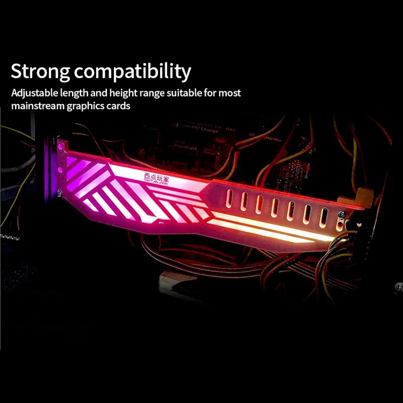 TEUCER-Soporte de GPU rosa para tarjeta gráfica Horizontal, 5V, 3 pines, ARGB, VGA, funda de PC de escritorio, accesorios de bricolaje - imagen 2