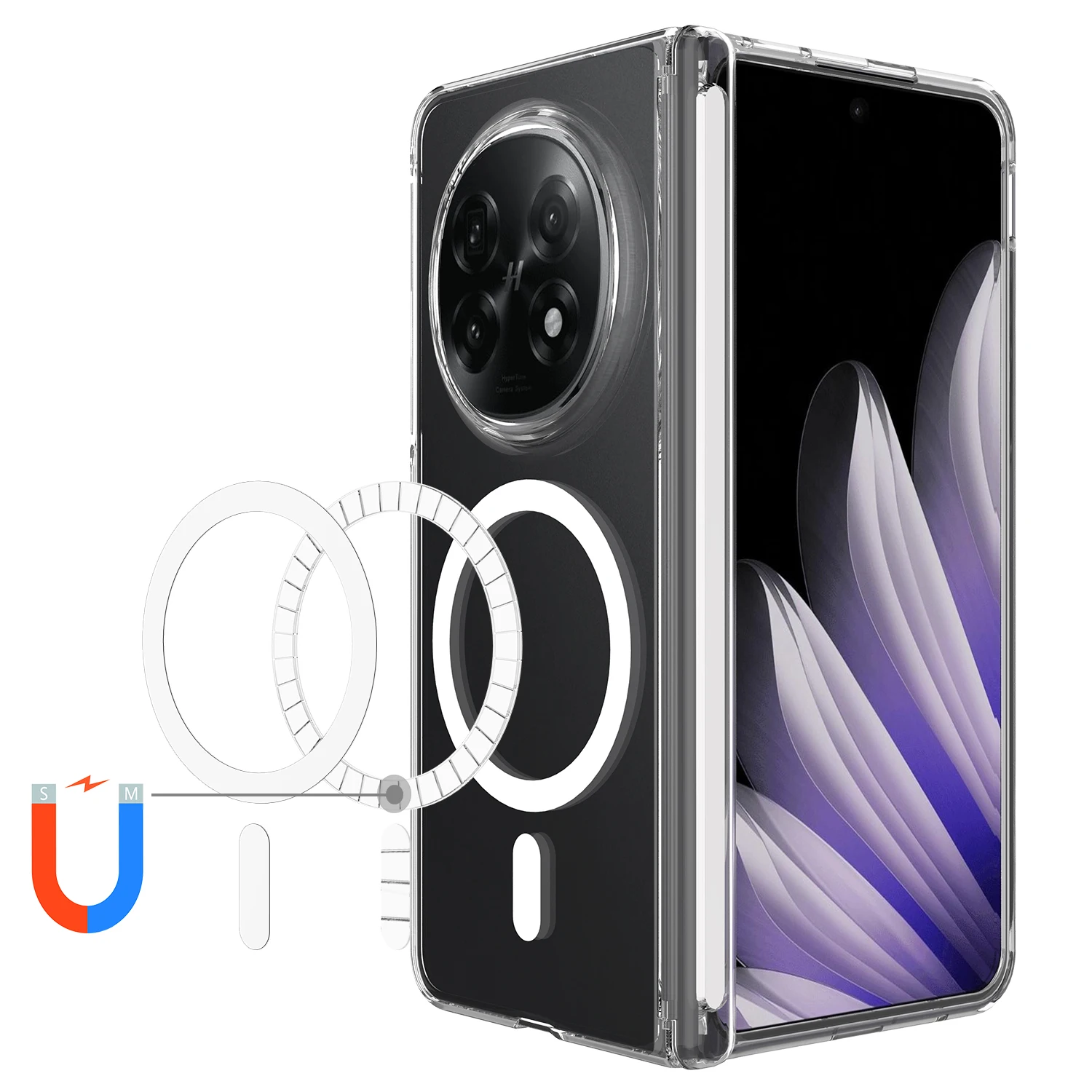 Funda para OPPO Find N5 Oneplus Open2 Magsafe, funda acrílica transparente magnética a prueba de arañazos para Oneplus Open 2 - imagen 2