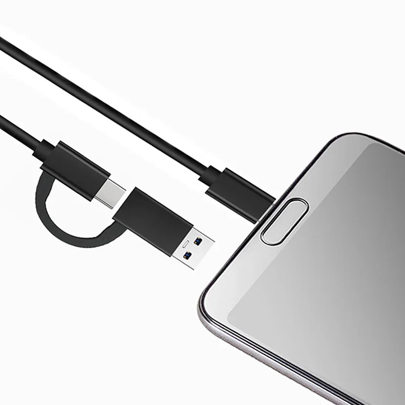 Cable de transmisión de datos para teléfono móvil, carcasa de disco duro 2 en 1, USB 3,0 A tipo C 3,1 5A, carga rápida OTG 5gbps, SSD HDD - imagen 4