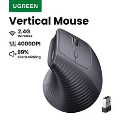 UGREEN Ratón Vertical Inalámbrico Ergonómico 4000 DPI