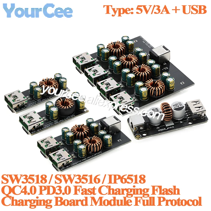 SW3518 SW3516 IP6518 QC4.0PD3.0 módulo de carga flash de carga rápida protocolo completo para cargador/placa de carga rápida de teléfono móvil