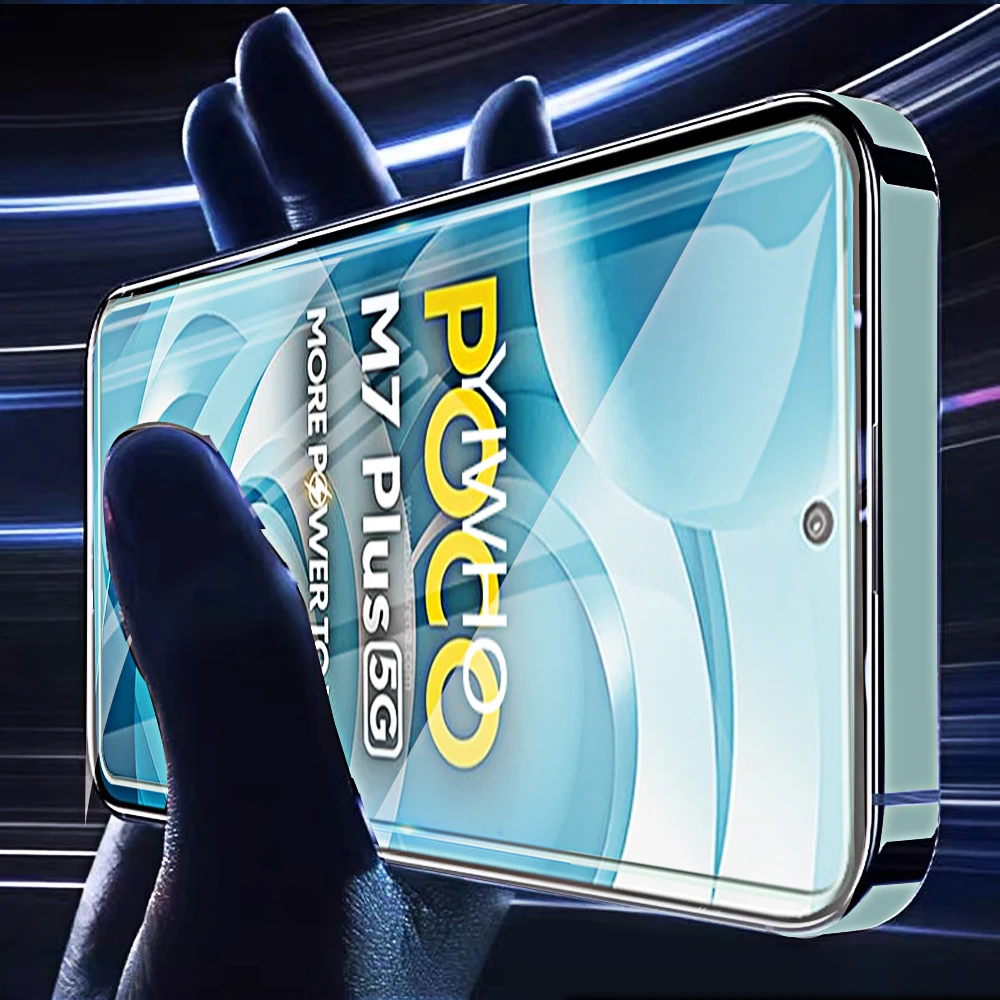 4 Uds vidrio templado para Xiaomi Poco M7plus 5G protectores de pantalla película protectora de cubierta completa para Xiaomi Poxo Pocco M7 M 7 Plus M7 + - imagen 5