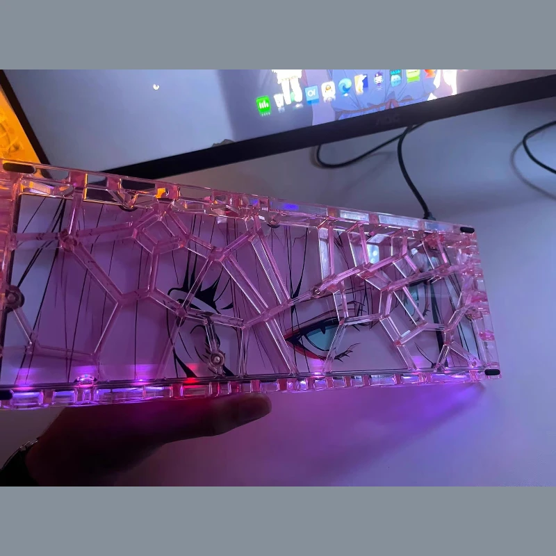 Spot Ww60/tf60 Color transparente hueco 60 teclas carcasa de teclado mecánico se puede personalizar Material de PC tecla completa intercambiable en caliente - imagen 5