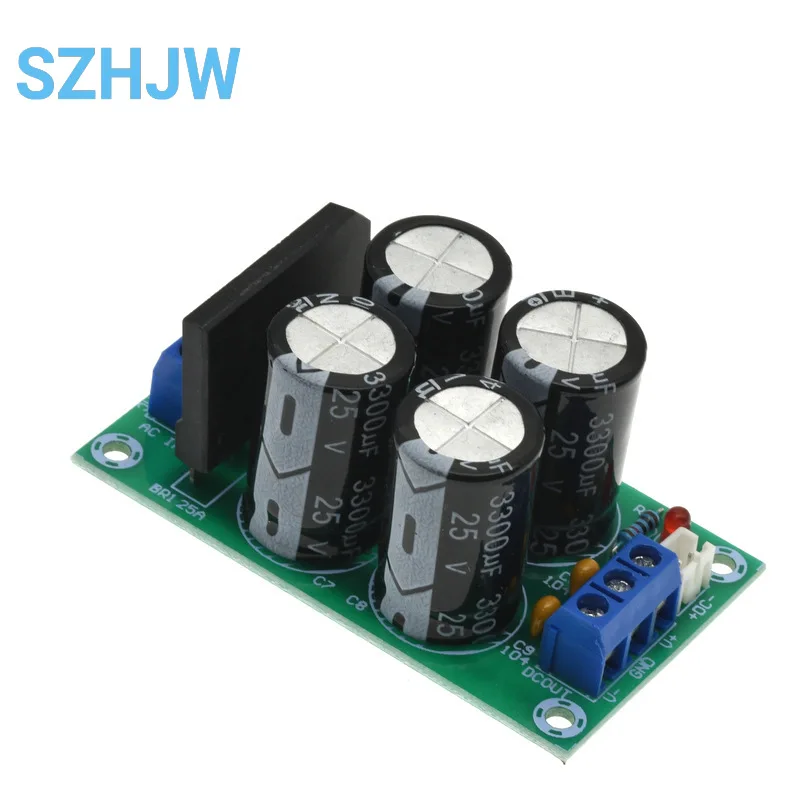 PW28, amplificador de filtro de doble potencia, placa rectificadora 25A, puente plano, módulo de fuente de alimentación no regulada con salida Dual USB AC a DC