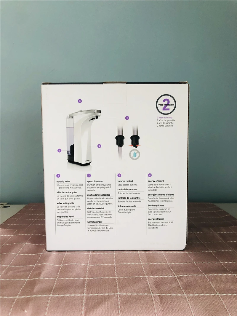 Spot the SimpleHuman-máquina desinfectante de manos por inducción automática de escritorio, jabón líquido, lavado de líquido - imagen 2