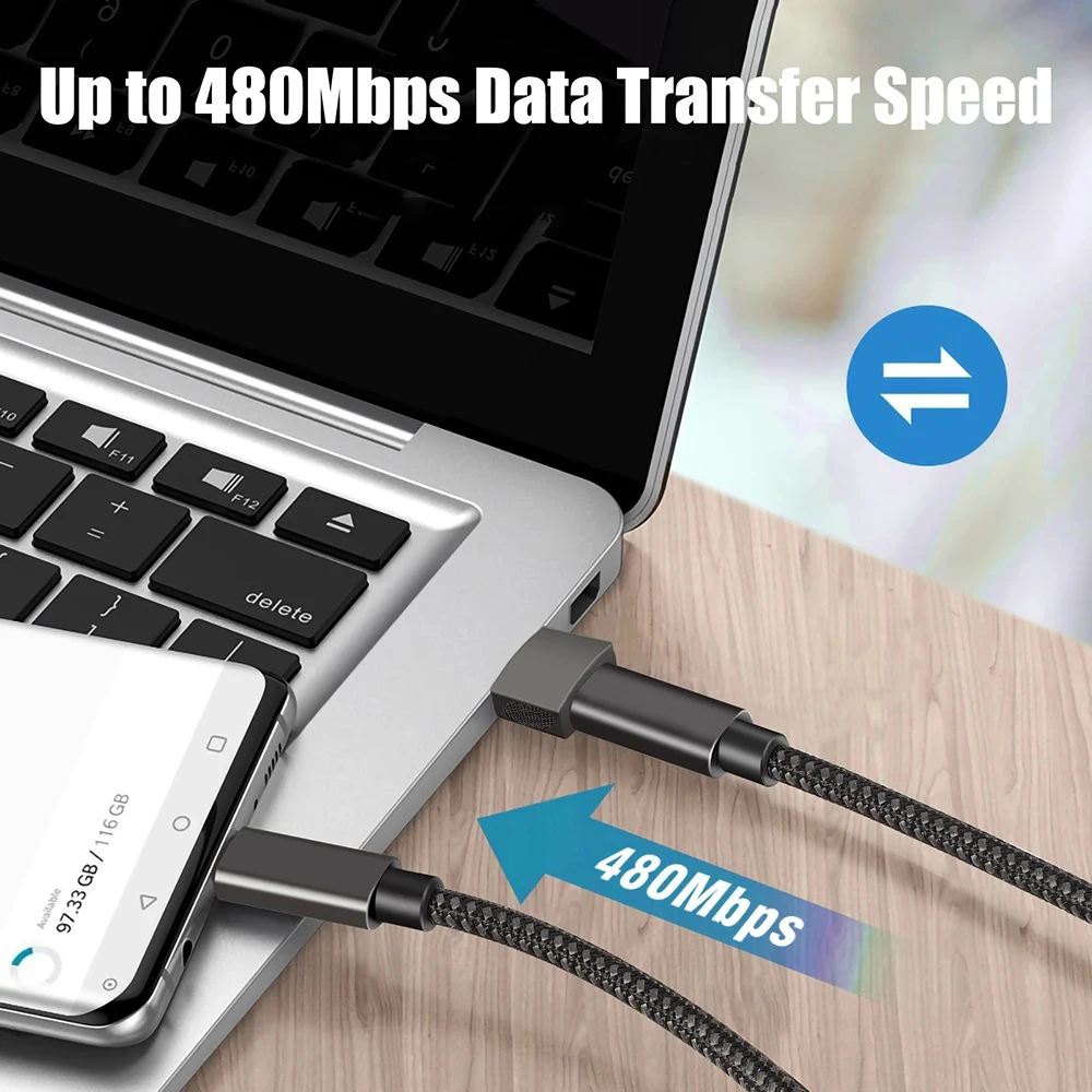 Adaptador USB a tipo C OTG, conector OTG USB A macho a tipo C hembra para ordenador portátil, cargador de coche, transmisión de datos de 60W y 480Mbps - imagen 4