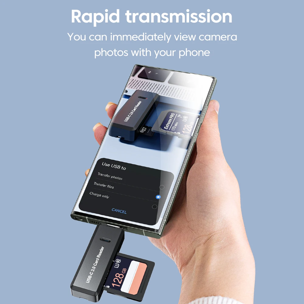 Olaf 2 en 1 Mini lector de tarjetas tipo C a SD + lector de tarjetas TF lector de tarjetas de memoria SD de alta transferencia para PC portátil accesorios adaptador SD - imagen 2