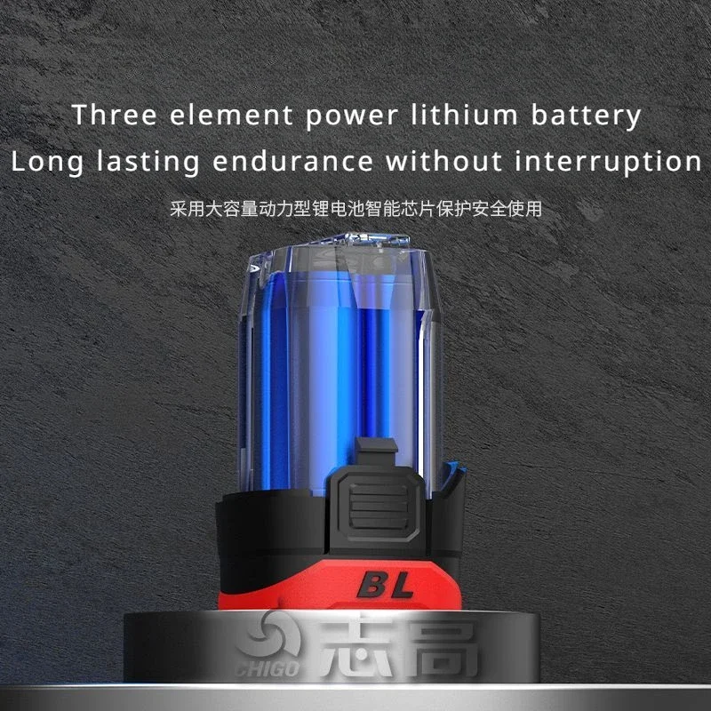 CHIGO-taladro eléctrico inalámbrico sin escobillas, destornillador de 18V, batería de iones de litio, herramientas eléctricas, 80n. m - imagen 5