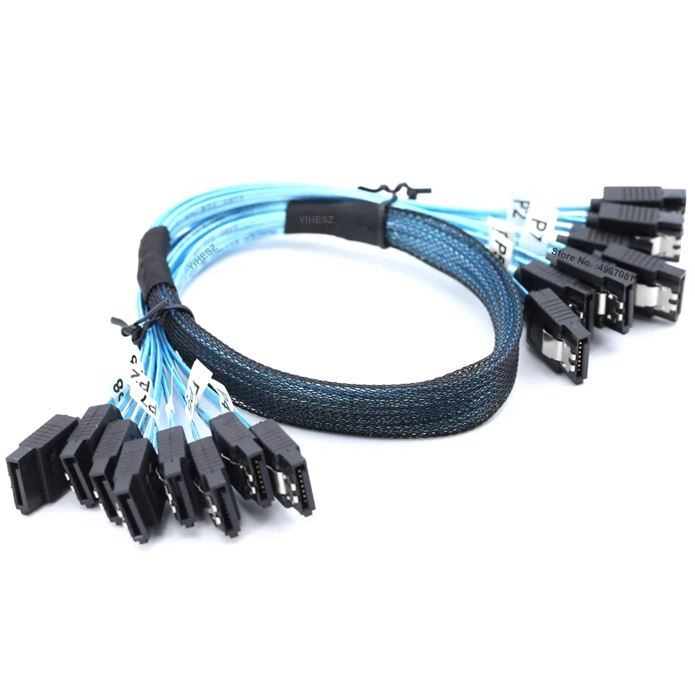 Juego de cables SATA de 4/6/8 piezas, Juego de 4/6/8 cables SATA 3,0 para PC, Cable SATA SAS de 7 pines, 6Gbps, Cable de datos para disco duro, unidad SSD, Servidor NAS - imagen 2