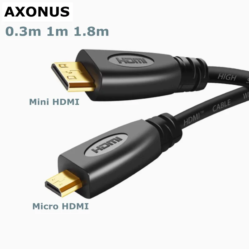 Cable de conexión Micro HDMI Mini HDMI compatible con Micro HDMI Cable de conversión Mini HD de vídeo 0,3 m 1m 1,8m - imagen 5