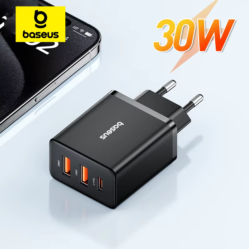 Cargador Baseus 30W USB-C PD 3.0 – Carga Rápida iPhone/Android - imagen 4