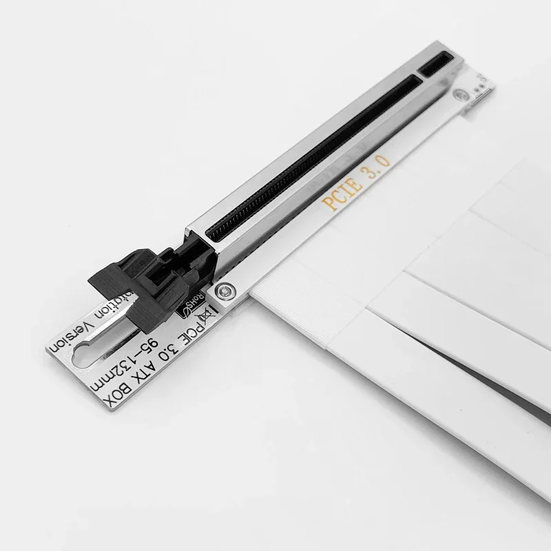 Cable elevador PCIe, cable elevador PCI-E 3.0 X16 de alta velocidad blindado premium de 108 – 123 mm, 90 °   Adaptador Blanco Para Montaje Vertical GPU - imagen 5