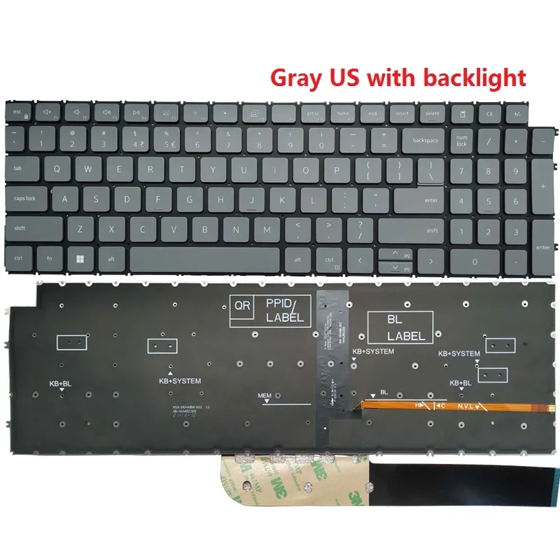 Nuevo teclado para ordenador portátil ruso/estadounidense/reino Unido/español/latino para DELL Latitude 3520 Vostro 5510 5515 7510 Inspiron 15 3510 3511 16 Plus 7610 - imagen 4