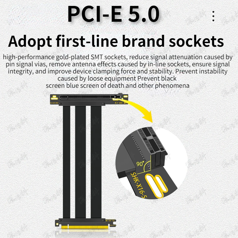 2023 nuevo 10-100CM PCI-E 5,0 16X Riser Cable PCI Express 5,0 tarjeta gráfica Extender Gen 5 alta velocidad para ATX PC GPU adaptador - imagen 5