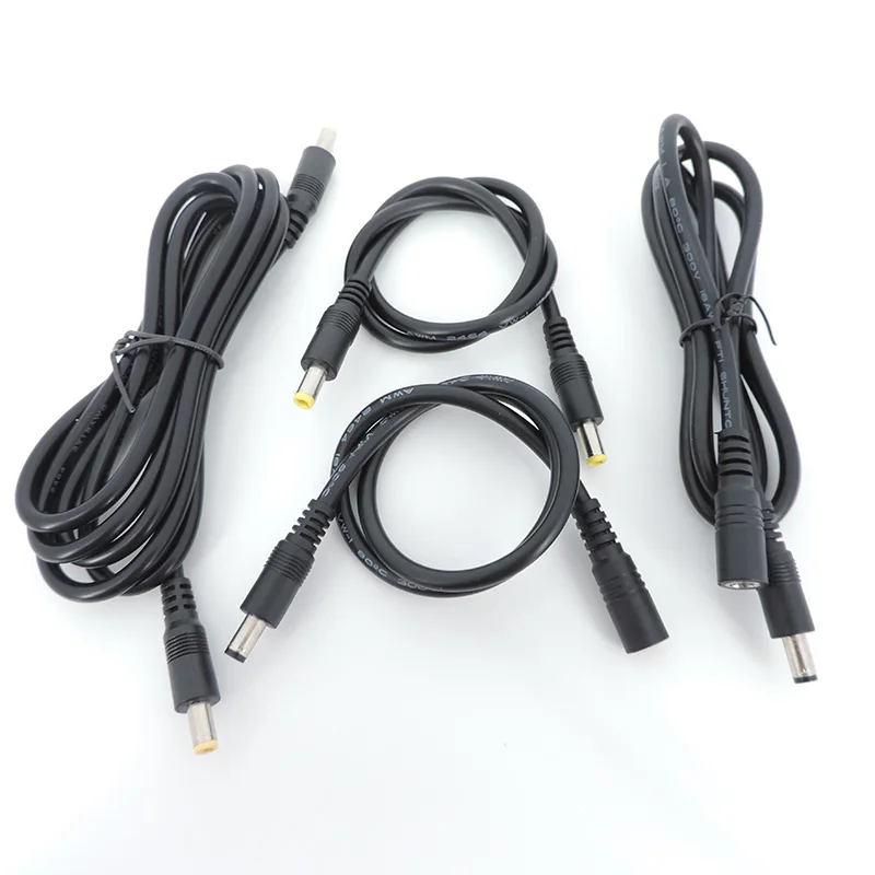 Cable conector de fuente de alimentación de extensión macho a macho hembra de 12v CC, adaptador de Cable de enchufe de 18awg para cámara de tira de 5,5x2,5mm y 2,1mm - imagen 5