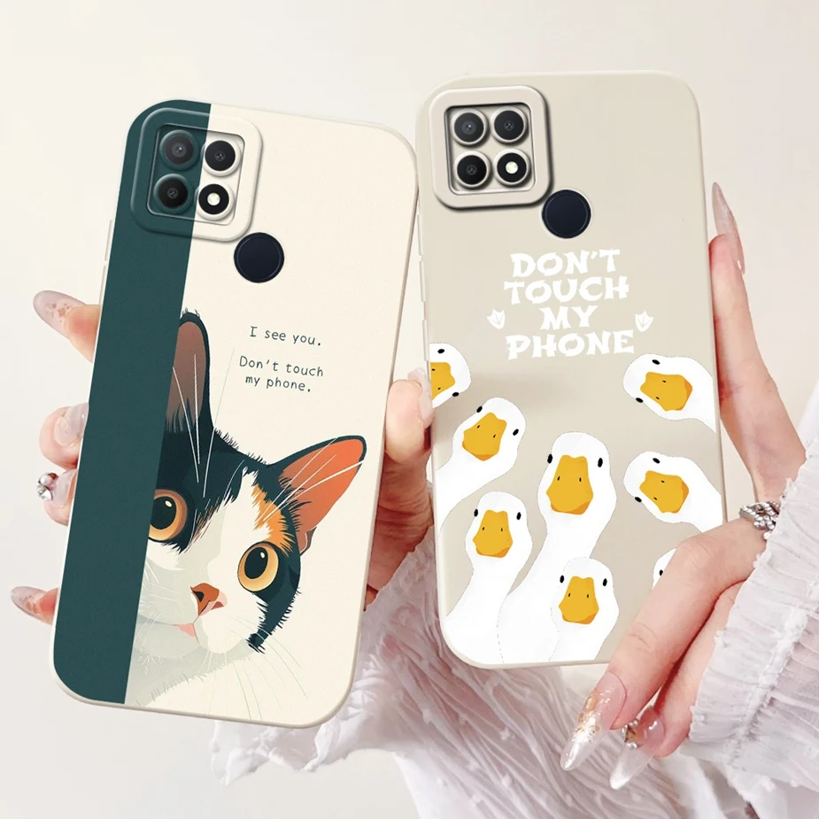 Para Oppo A15 funda Oppo A15s CPH2179 Linda funda de dibujos animados divertida a prueba de golpes suave TPU fundas de teléfono para Oppo A15s A 15 s OppoA15 parachoques - imagen 4