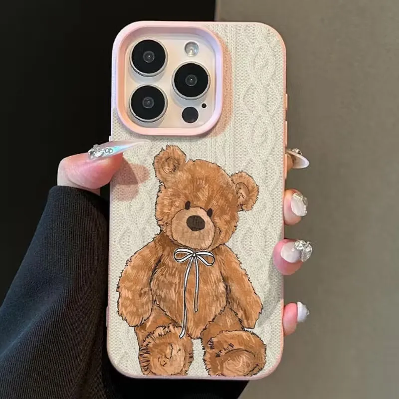 Funda de teléfono con diseño de oso táctil para iPhone 11, 12, 13, 14, 15, 16, 17 Pro Max XS X XR 16E 16 Plus 17, funda de silicona suave de aire - imagen 5