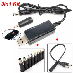 Conversor USB Step-Up 5V a 12V – 8 Conectores y Divisor