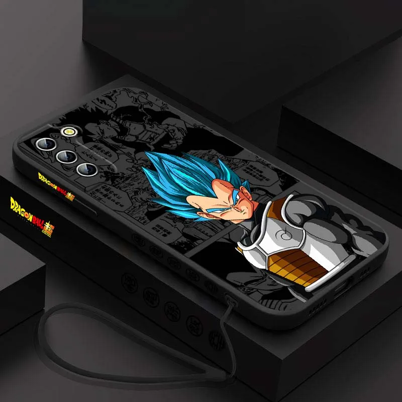 Funda genial de Anime d-dragon Ball Vegeta para Samsung Galaxy S25 S24 S23 S22 S21 S10 FE Plus Ultra 5G, funda de teléfono con cuerda izquierda líquida - imagen 3