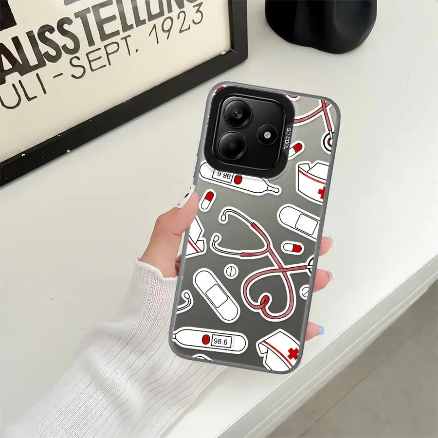 Cool enfermera medicina caso para Xiaomi Redmi Note 9s 10Lite 14 Pro Plus 12s 10s 11s 13 12 11 cubierta trasera del teléfono - imagen 3