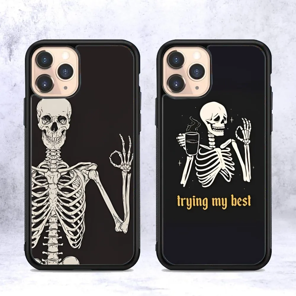 Esqueleto Bro cráneo funda de teléfono de silicona PC + TPU para IPhone 11 12 13 14 15 16 Plus Pro Max cubierta - imagen 3