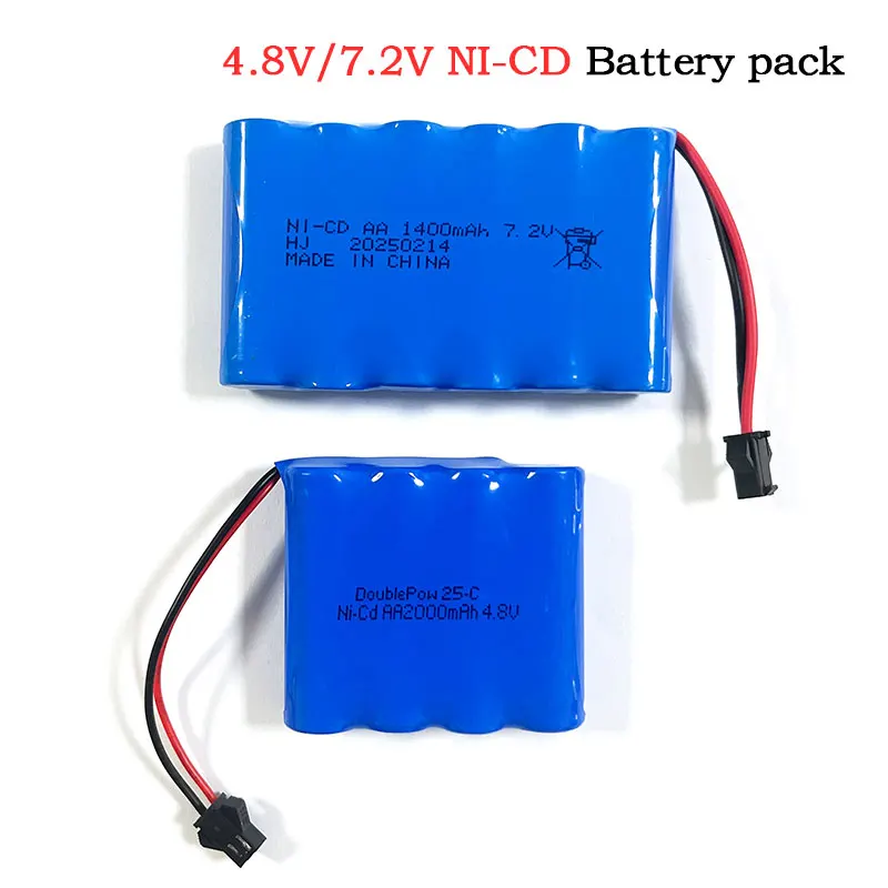 Batería recargable ni-cd de 4,8 V, 2000mAh, 7,2 V, 1400mAh, baterías AA de níquel cadmio para Control remoto, juguetes para coches, herramientas eléctricas