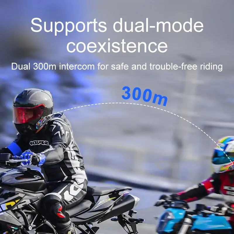 Y20 MAX-intercomunicador con Bluetooth para casco de motocicleta, intercomunicador con luz RGB colorida, efecto mezclador V5.3, batería de 1000mAh, resistente al agua IPX6 - imagen 3