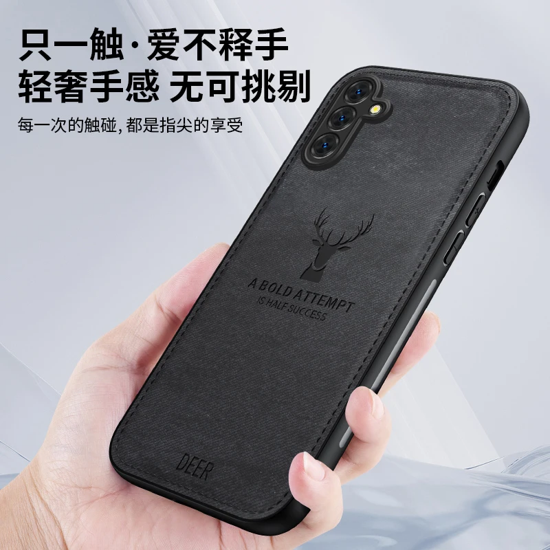 Funda para Samsung Galaxy A56, funda de tela tejida de lujo para Samsung Galaxy A56, protección de cámara de silicona, parachoques a prueba de golpes - imagen 5