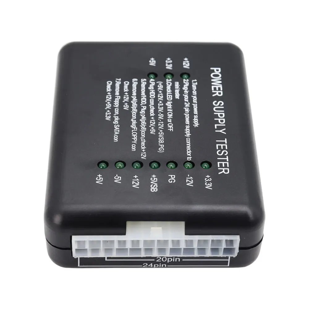 Probador de fuente de alimentación de computadora Fuente de alimentación ATX Probador de fuente de alimentación de chasis de computadora de diagnóstico Conector ATX - imagen 2