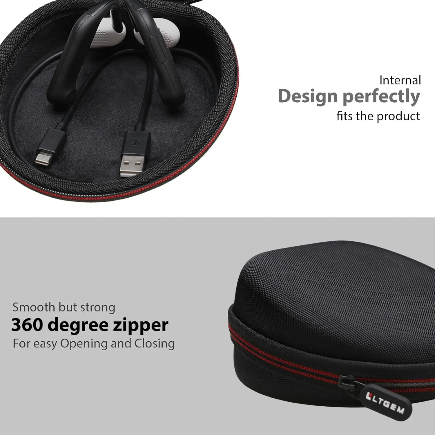 LTGEM-funda para SHOKZ OpenRun, OpenMove, OpenRun Mini, Pro, Aftershokz Aeropex, Trekz, Trekz Mini, Air, bolsa de almacenamiento para auriculares - imagen 4