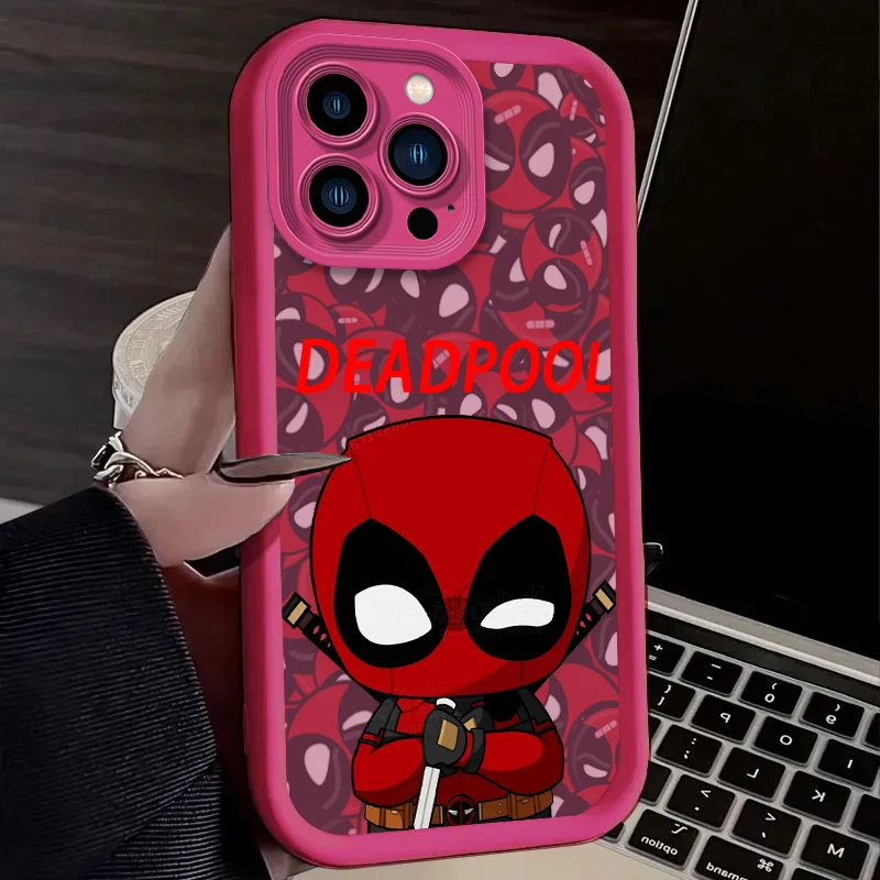 Funda de teléfono Marvel Cute Deadpool Spider-Man para iPhone 17 Air 16 16E 15 14 13 12 11 Pro Max X XS X S Max XR SE 2020 SE4 7 8 - imagen 5