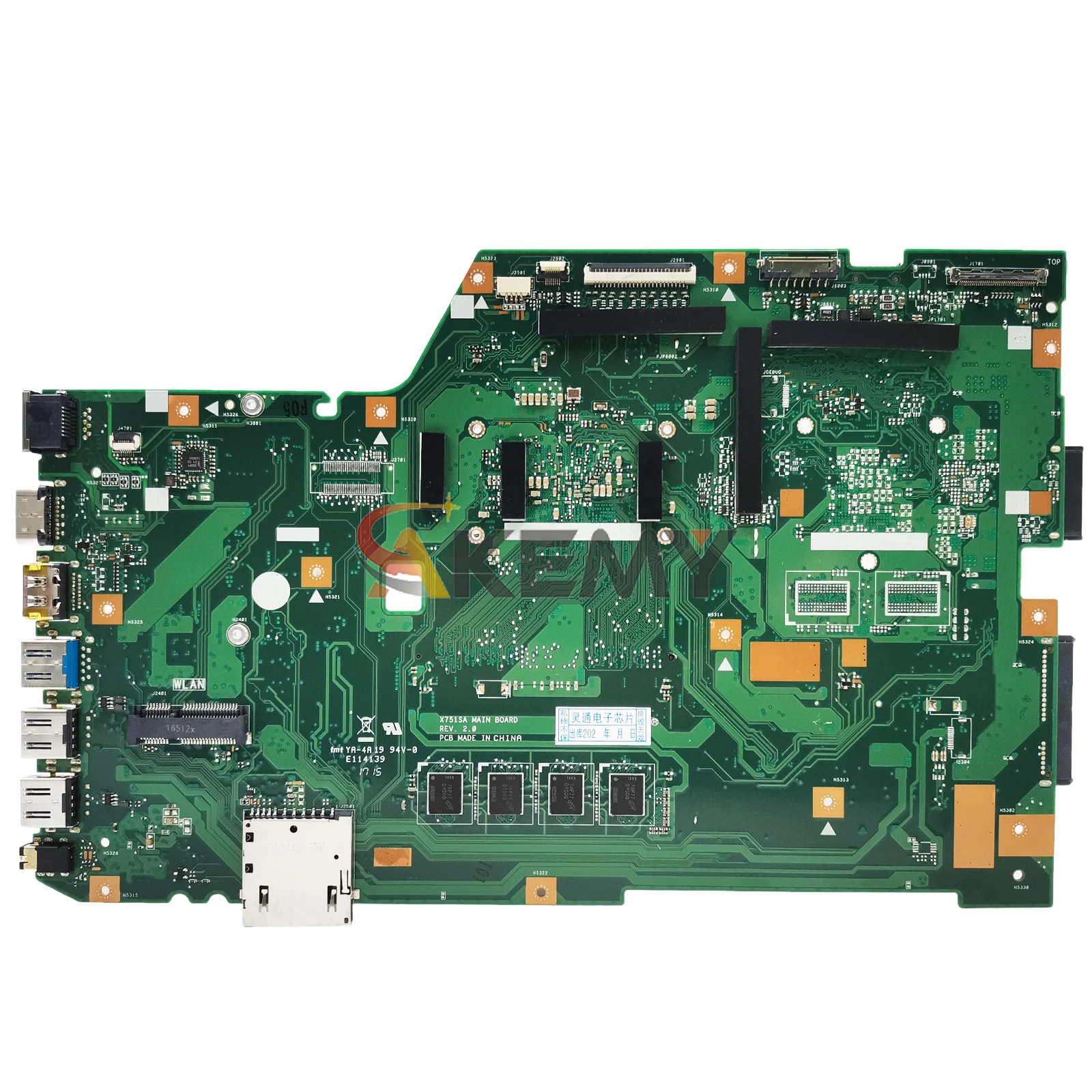 Placa base para ordenador portátil X751SA para ASUS VivoBook X751S F751S A751S X751SA X751SJ X751SV con CPU Celeron 100% pruebas OK stk - imagen 2