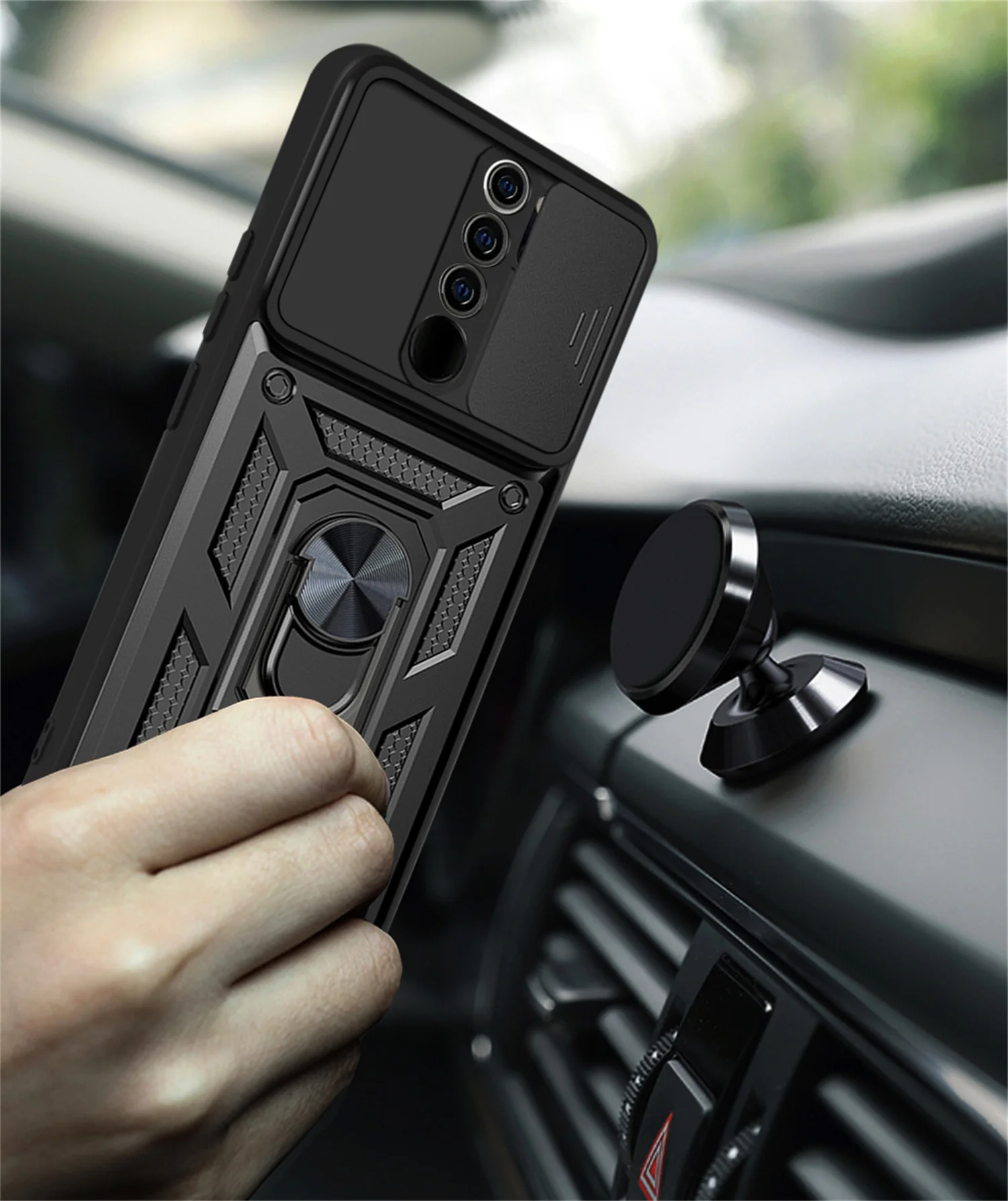 Funda para Xiaomi Redmi Note 8 8Pro, armadura a prueba de golpes, lente de cámara, soporte protector para coche, imán para Xiaomi Redmi Note8 Pro - imagen 2