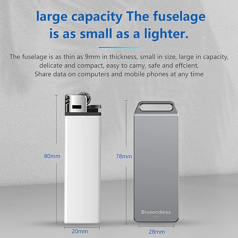 Blueendless Mini M.2 NVME disco duro móvil de estado sólido 2242mm portátil todo de aluminio TYPE-C ordenador caja de disco duro móvil externo - imagen 3