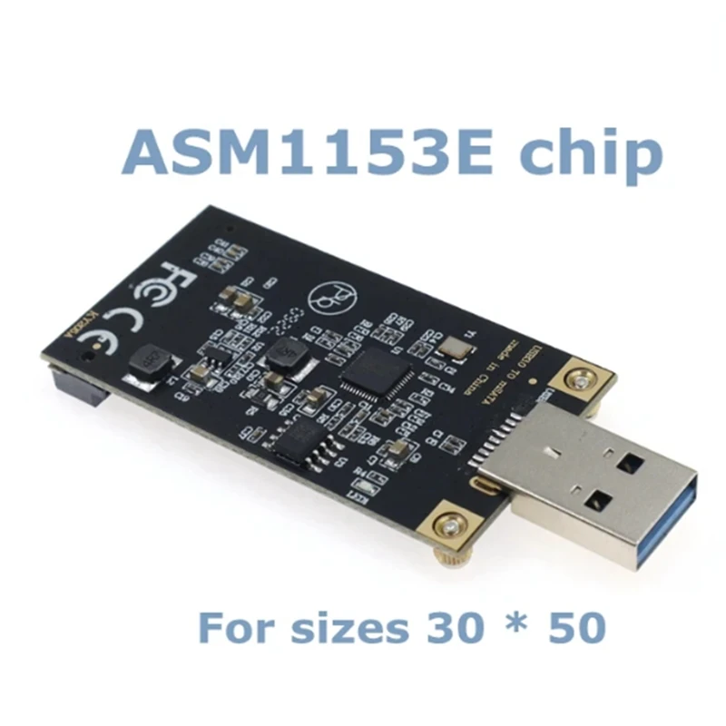 Unidad de estado sólido Msata a USB 3,0 para disco duro móvil, Chip ASM1153E, Plug And Play para tamaños 30X50, negro de alta calidad, 1 unidad - imagen 3