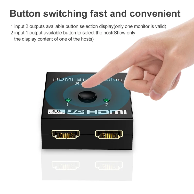 ZOERAX 2 en 1 salida 4K HDMI Switch o 1to2 HDMI Splitter 2.0 divisor/switcher bidireccional selección Manual para PS4 - imagen 4