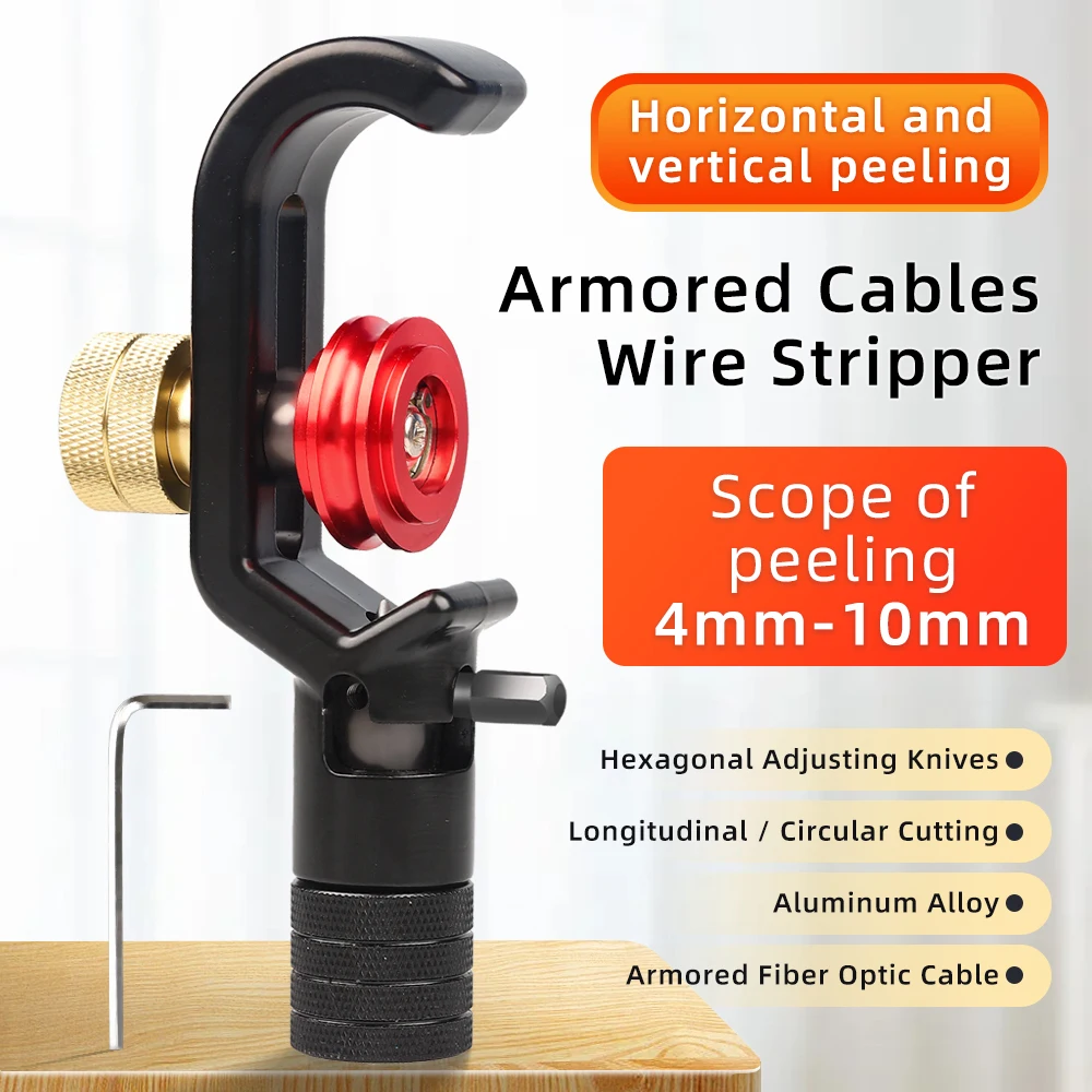 SAIXIANA Pelacables blindado 4-10mm y 8-28mm cortadora de cables ópticos herramienta de pelado de fibra óptica cortadora de chaqueta cortador de funda - imagen 3
