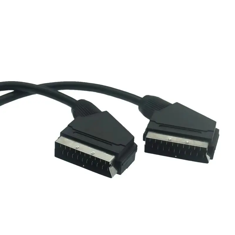 Cable de extensión macho a macho de 21 pines, línea Scart estándar europea, cabezal de escoba, Cable de extensión de Audio y vídeo europeo de 1,5 metros - imagen 2