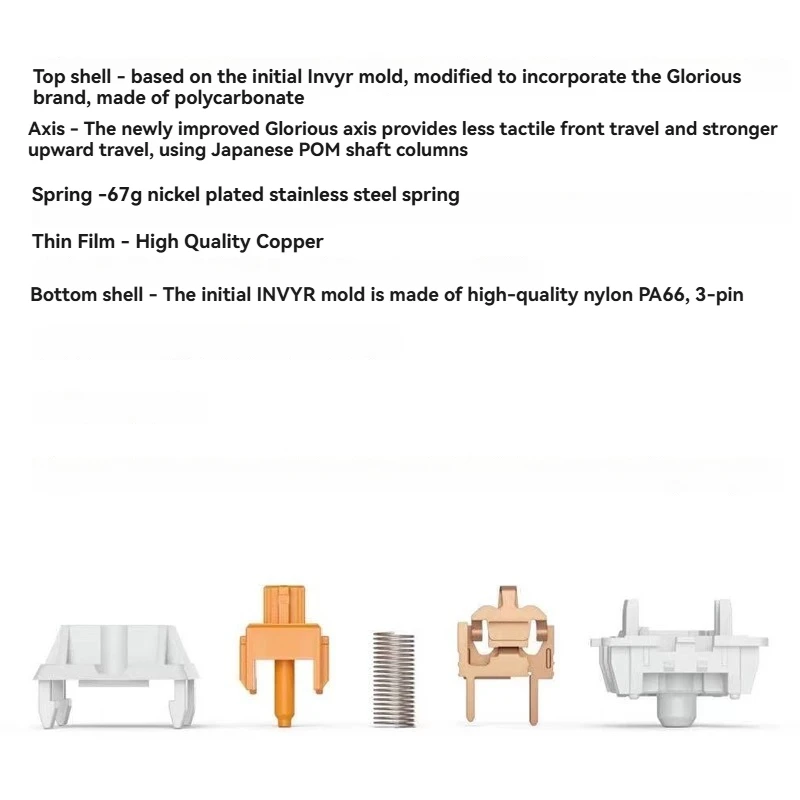 Glorioso interruptores Holy Panda 67g sin lubricar 4/10/36 Uds interruptor táctil interruptores de teclado mecánico personalizados accesorios para juegos - imagen 2
