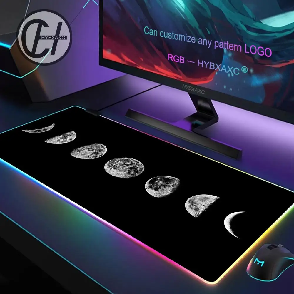 Alfombrilla de ratón para juegos Art Series, alfombrilla de ratón RGB para juegos, alfombrilla de escritorio HD para Gamer, luz LED grande XXL 900X400X3mm - imagen 4