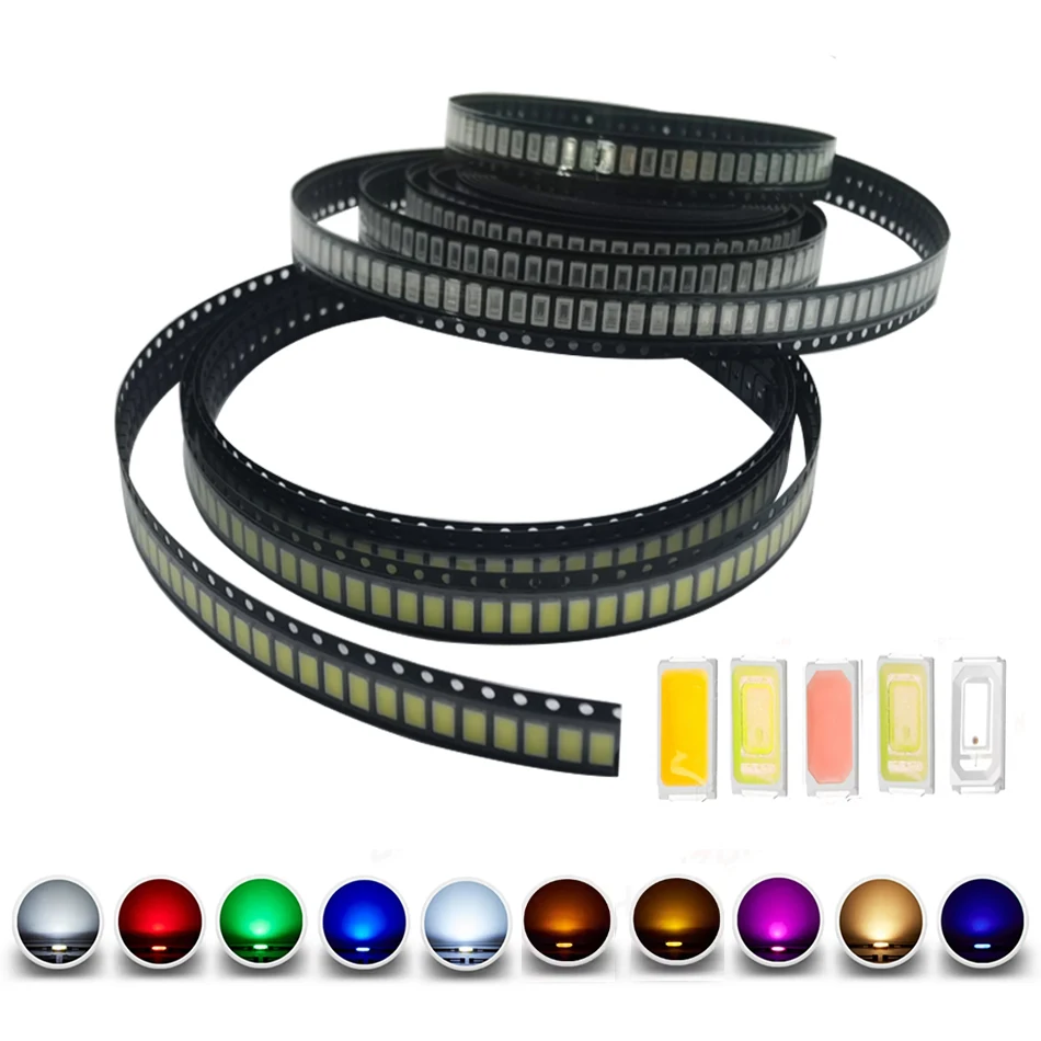 100 Uds SMD 5730 5630 Chip de diodo LED 0,2 W 0,5 W blanco cálido rojo verde azul amarillo UV púrpura rosa 850nm 940nm emisor de cuentas de luz