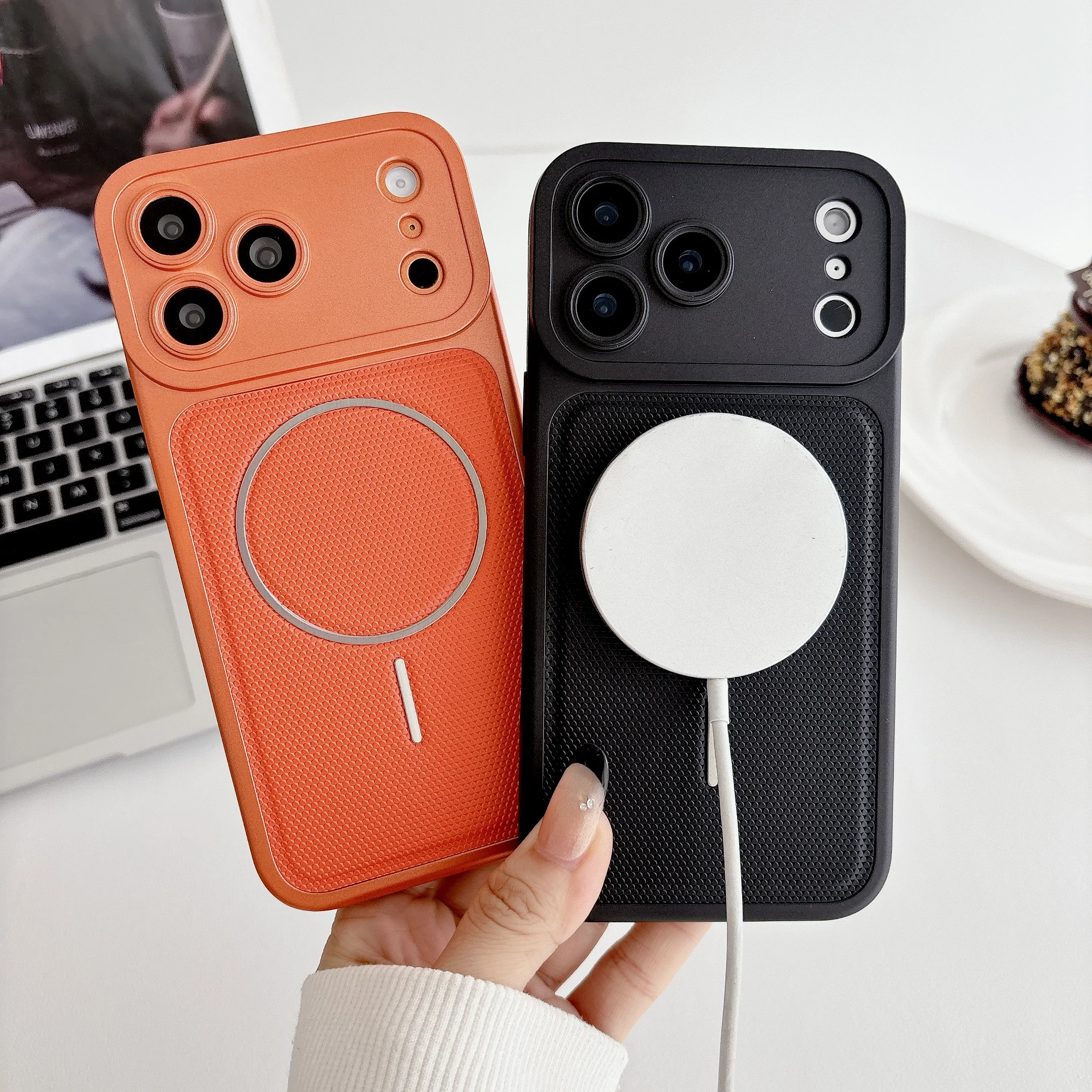 Funda transformada en la serie 17 para iPhone 17 16 15 14 13 Pro Max, funda protectora de cámara suave Mag-safe de cuero magnético - imagen 2