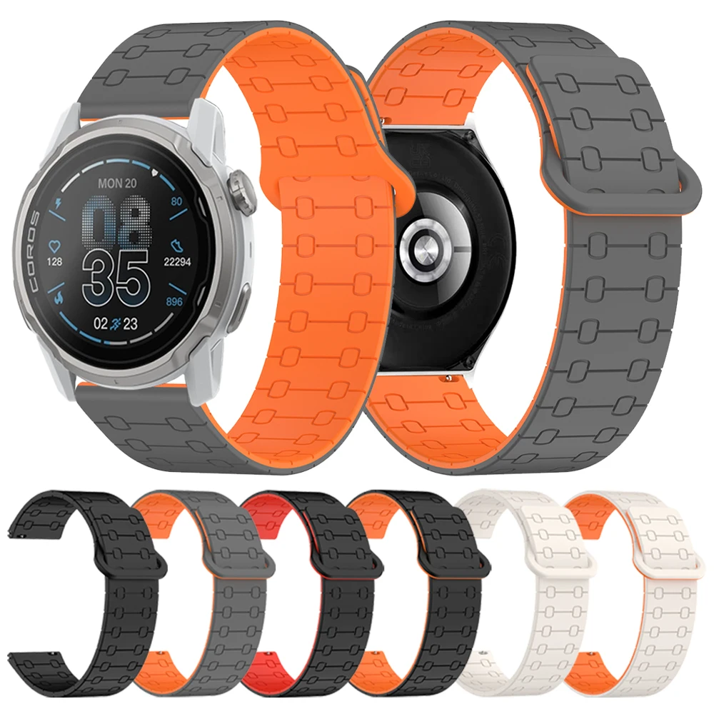 Correa de silicona magnética de 22mm para COROS APEX 4, 42mm, 2 Pro, 46mm, correas de reloj deportivas para COROS PACE Pro 3, pulsera con correa de liberación rápida