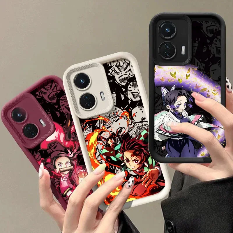 Funda de Anime cómico Demon Slayers para Motorola Moto Edge 60 Fusion 50 Pro 40 NEO G85 G24 G34 G54 G84 G14 G53 E14 G75 funda S