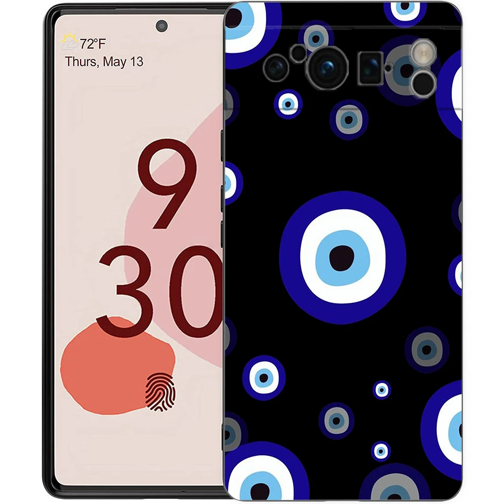 Funda de teléfono Blue Eye Art para Google pixel 9 8 7 6 Pro 8A 6A 7A 5G, funda negra de silicona a prueba de golpes - imagen 5