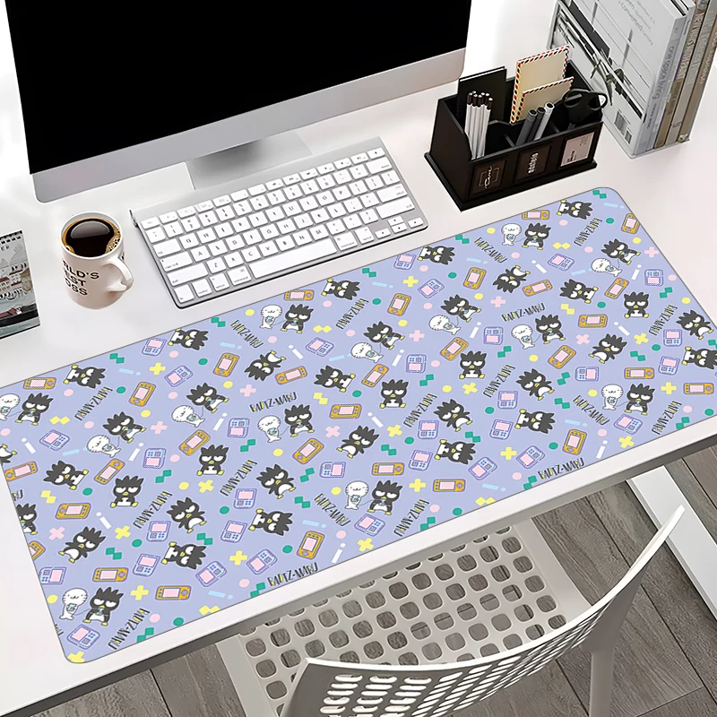 Alfombrilla de ratón Kawaii b-badtz-maru negra para PC, alfombrilla de mesa para juegos, almohadillas para teclado, accesorios de oficina grandes, alfombrillas de escritorio de goma - imagen 4